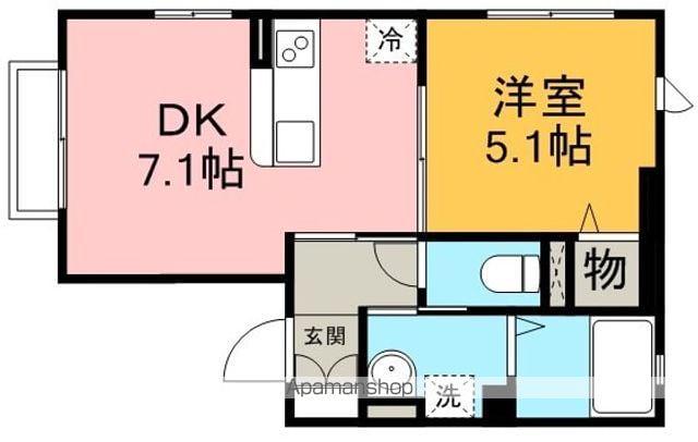 パーシモン井上(1DK/1階)の間取り写真