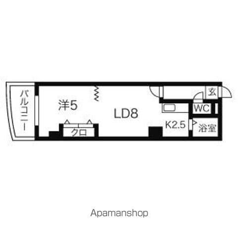 ミラバ札幌中央(1LDK/6階)の間取り写真