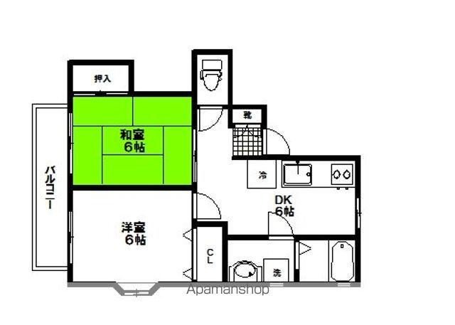 サンコーポ庄子(2DK/1階)の間取り写真