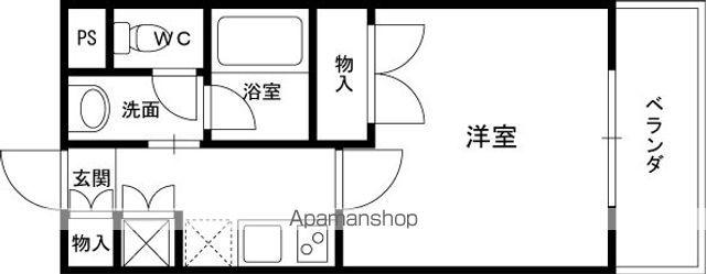 GRAND星ヶ丘(1K/2階)の間取り写真