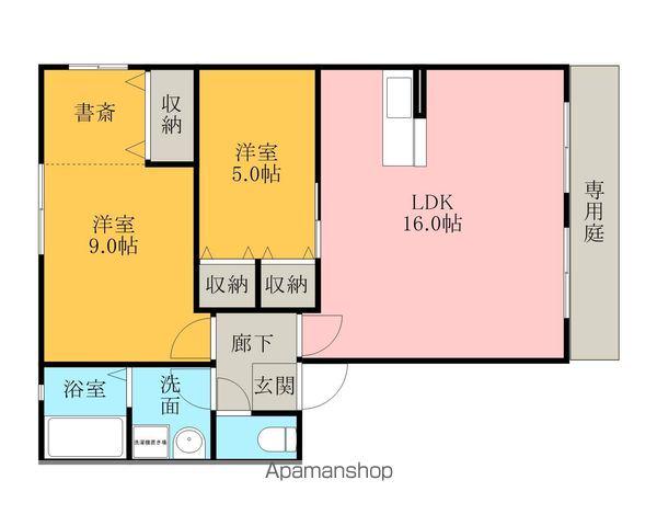 阪和線 熊取駅 徒歩4分 2階建 築17年(2LDK/1階)の間取り写真