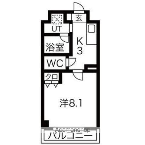 ステラヒルズ(1K/4階)の間取り写真
