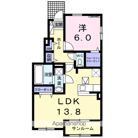 Nゲート ⅩⅤ(1LDK/1階)の間取り写真
