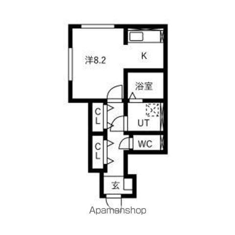 AZUR SOLAIRE (ワンルーム/1階)の間取り写真