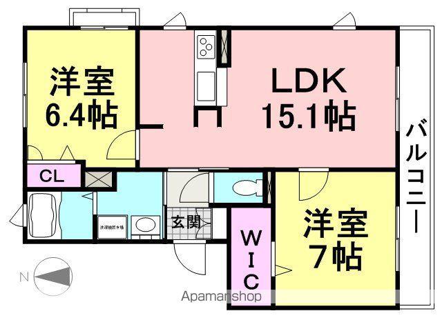 ガーデン東園田(2LDK/1階)の間取り写真