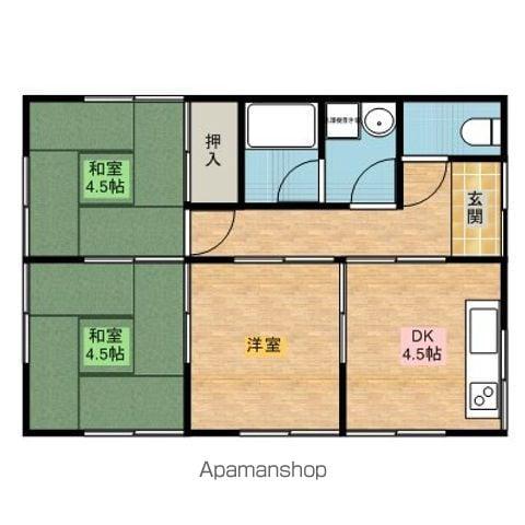 成田線 笹川駅 徒歩107分 1階建 築49年(3DK)の間取り写真