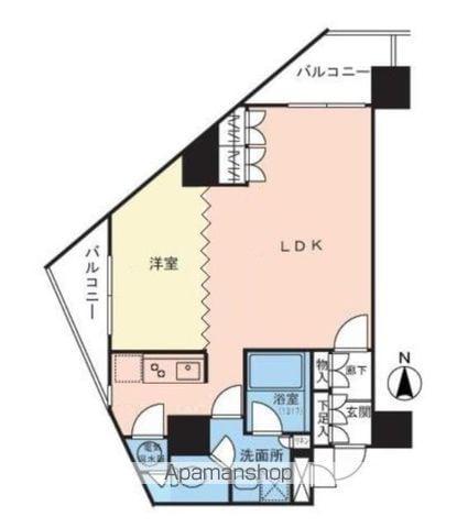 エクセレント麻布十番(1LDK/9階)の間取り写真