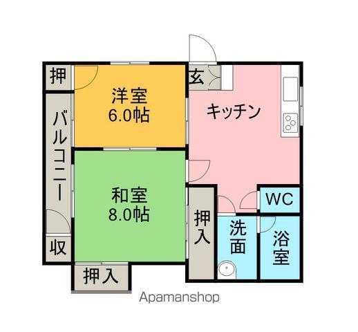 エクスプレスシティ(2K/1階)の間取り写真