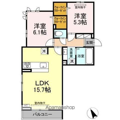 メゾン・ロワール(2LDK/3階)の間取り写真