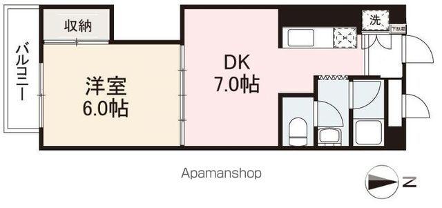 リバーボールマンション(1DK/4階)の間取り写真
