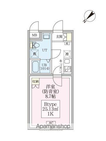 スカイラシクラス平和台(1K/1階)の間取り写真