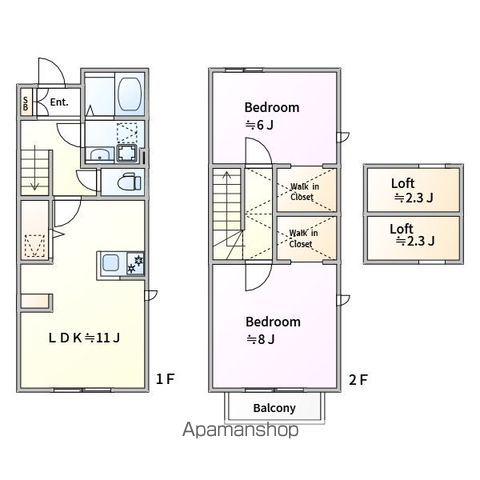 メゾン岡本(2LDK/1階)の間取り写真