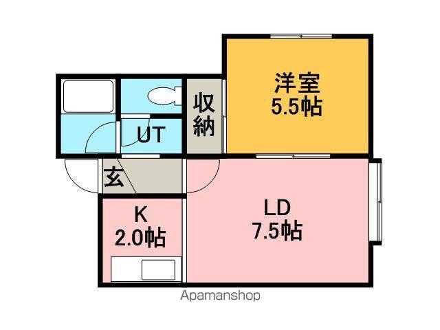 プラタナス曙A(1LDK/2階)の間取り写真