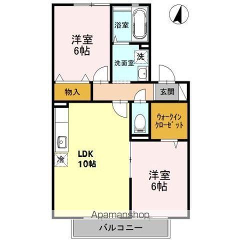 パストラルⅠ・Ⅱ(2LDK/2階)の間取り写真