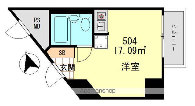 ライオンズマンション市谷薬王寺(ワンルーム/5階)の間取り写真