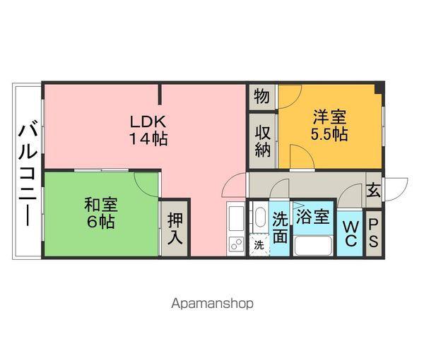 信和キャッスル(2LDK/3階)の間取り写真