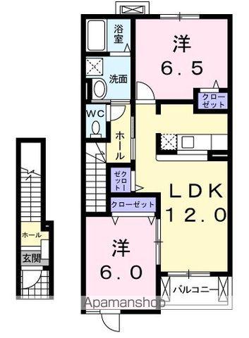 カームリー(2LDK/2階)の間取り写真
