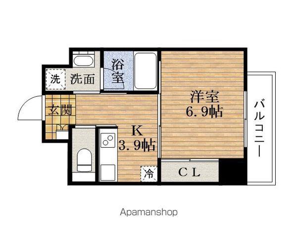 ルミエールMINAMISEMBA(1K/3階)の間取り写真