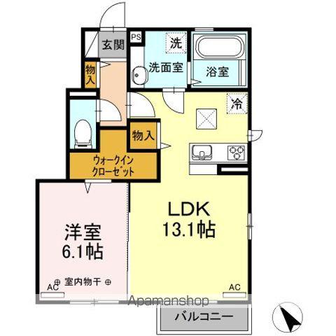 セリーズ メルヴェイユ C(1LDK/1階)の間取り写真