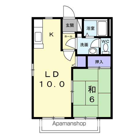 グレースヒルズHAGAⅠ(1LDK/2階)の間取り写真
