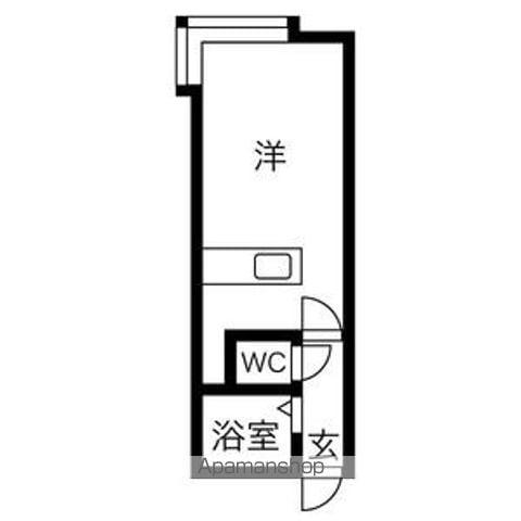 AMS桜D棟(ワンルーム/3階)の間取り写真