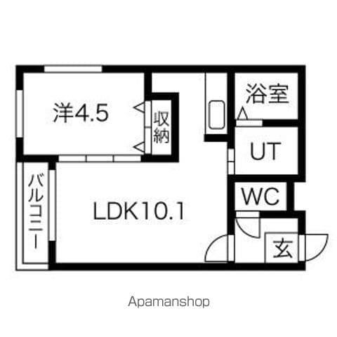 ヴィアーレ平岸(1LDK/2階)の間取り写真