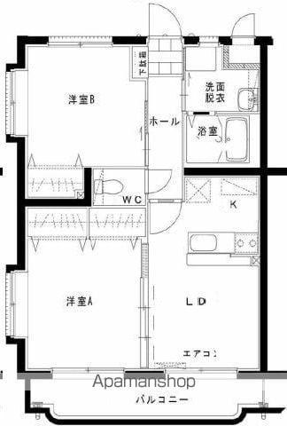 サニーコートⅡ(2DK/1階)の間取り写真