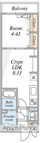 リブリ・エルカーサ亀有(1LDK/2階)の間取り写真