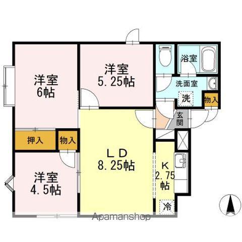 STハイツ北郷(3LDK/2階)の間取り写真