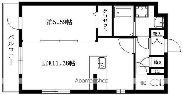 シャテロ巴(1LDK/1階)の間取り写真