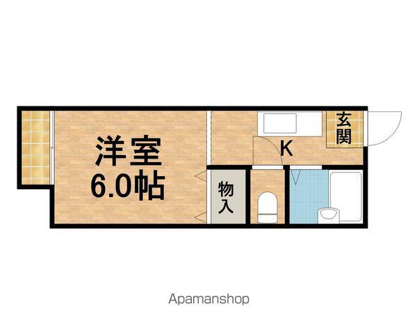 ウィステリア南花園(ワンルーム/2階)の間取り写真