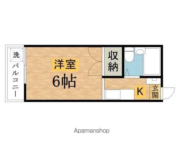 サンアベニュー椚田C(1K/2階)の間取り写真