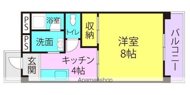 コスモフラット東園田(1K/4階)の間取り写真