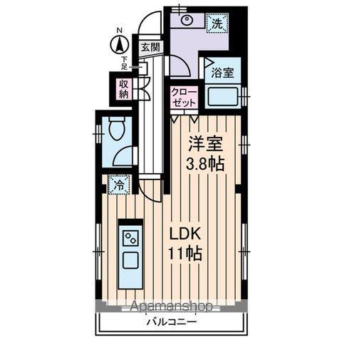 シャリエール森下(1LDK/2階)の間取り写真