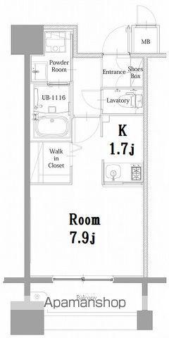 エンクレスト呉服町(1K/2階)の間取り写真