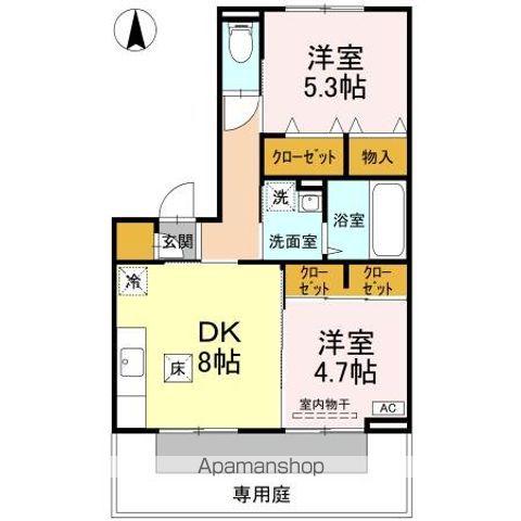 グリーンパーク西石井(2DK/1階)の間取り写真