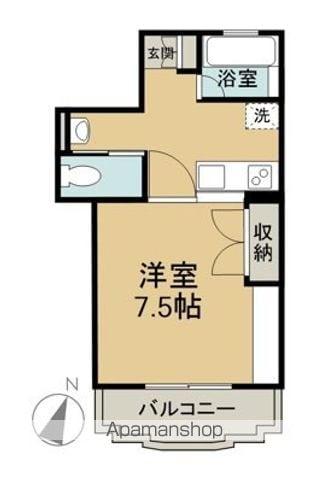 緑樹園コーポ(1K/1階)の間取り写真