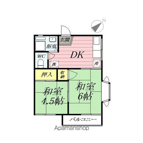 湘南ハイツ(2DK/2階)の間取り写真