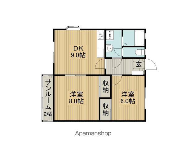 サンシティ赤砂(2DK/1階)の間取り写真