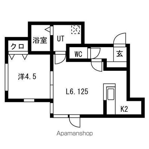 サクシード八軒西Ⅰ(1LDK/3階)の間取り写真