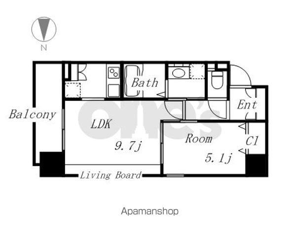 ルシェット白川公園(1LDK/5階)の間取り写真