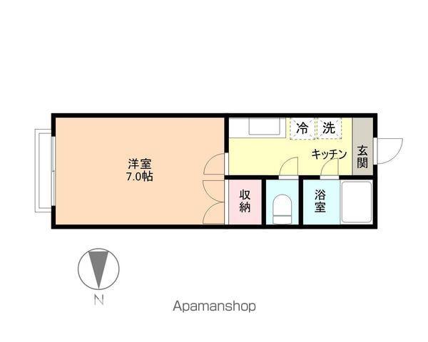 信開セルーラ駅南S(1K/1階)の間取り写真