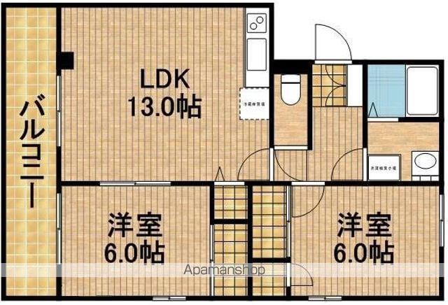 アスレ上島(2LDK/1階)の間取り写真