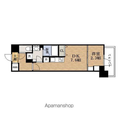 URBANEX谷町四丁目(1DK/5階)の間取り写真