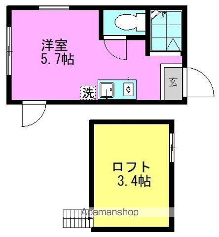 コスモス中野(ワンルーム/2階)の間取り写真