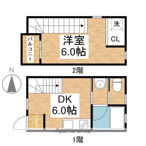 ボンヌール川名(1DK/1階)の間取り写真
