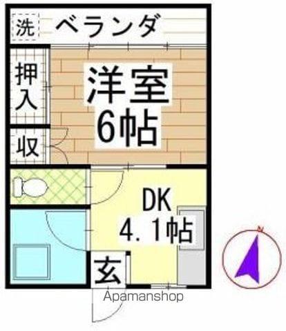 永田アパート(1DK/1階)の間取り写真