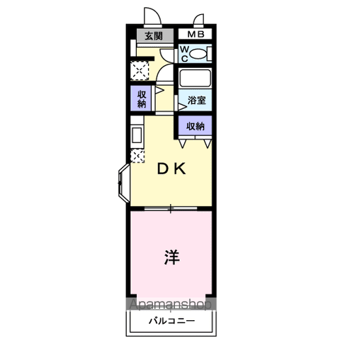 シャンドフルールⅡ(1DK/2階)の間取り写真