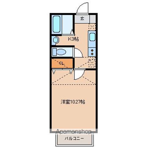 アフォリステーションノース弐番館(1K/1階)の間取り写真