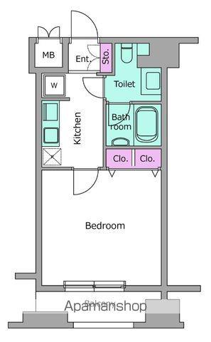 ピアネッタ汐留(1K/9階)の間取り写真